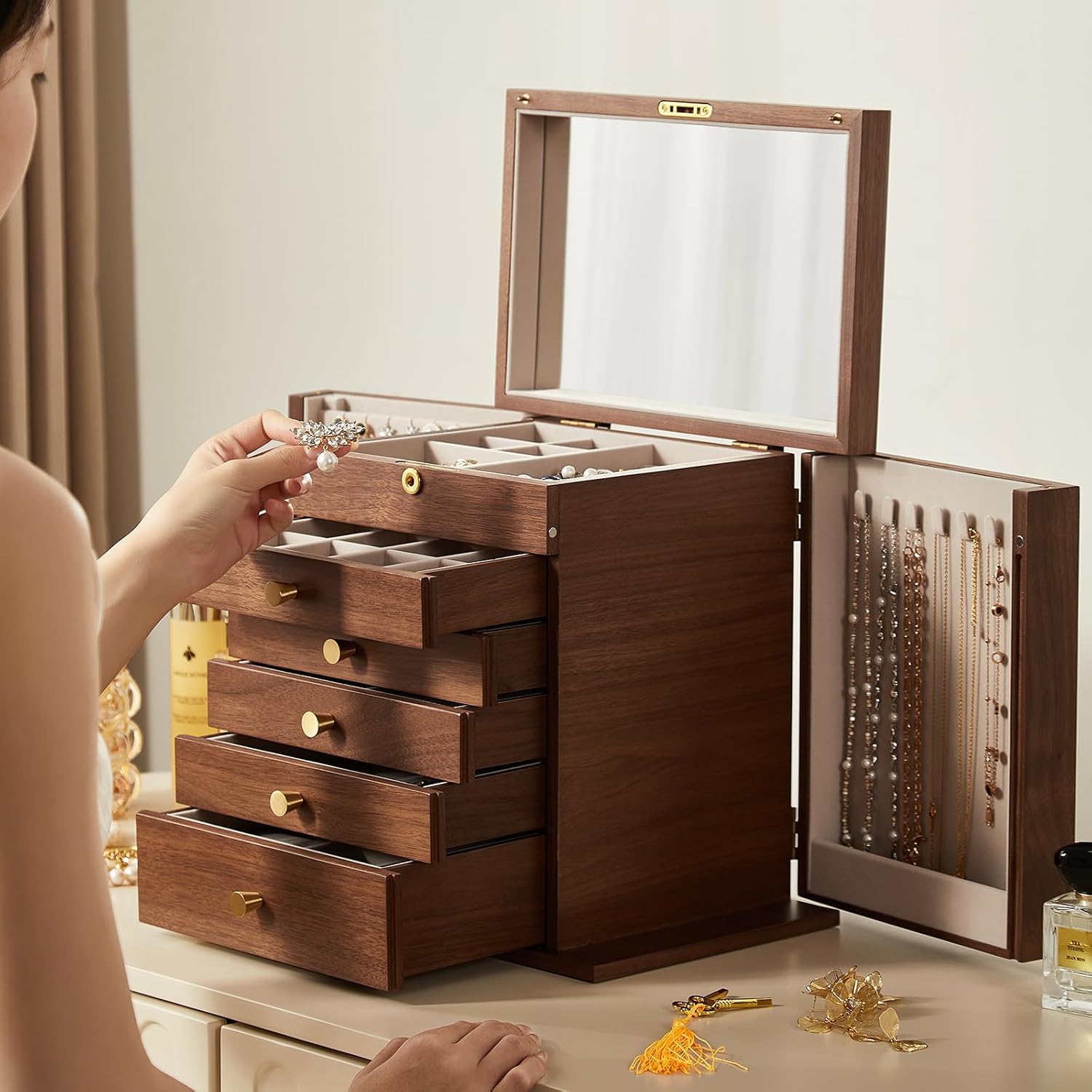 Walnut Finish Wooden - Hình 8