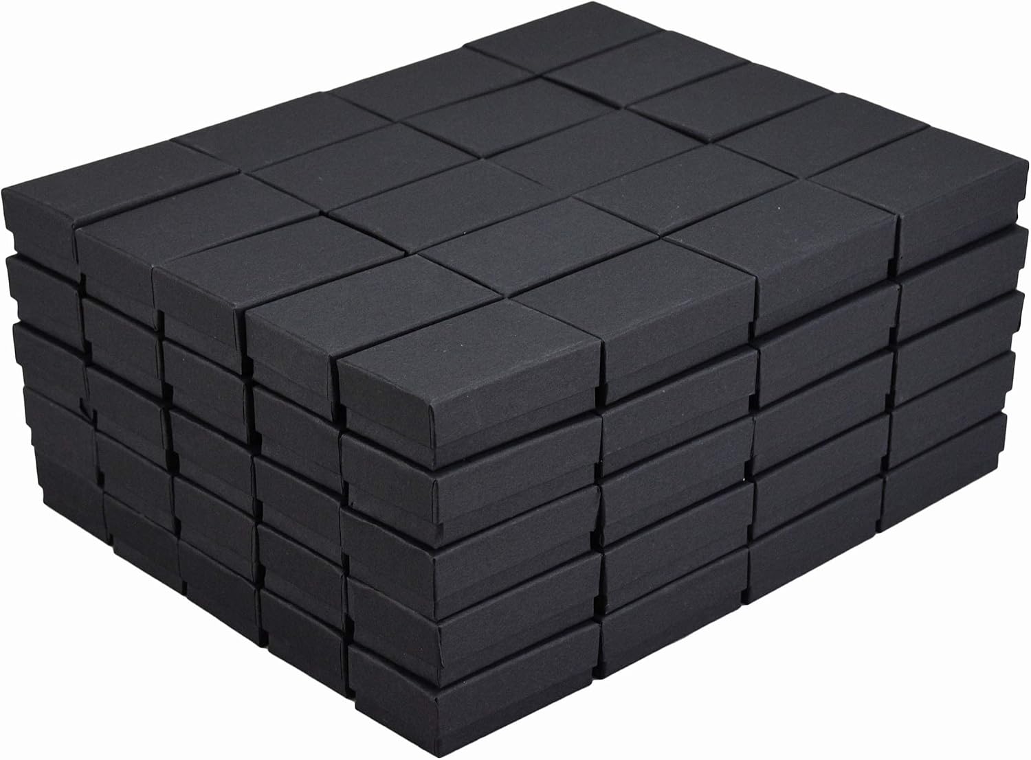 Matte Black Cotton-Filled Gift Boxes, 2.5 x 1.5 inch, 100 Count