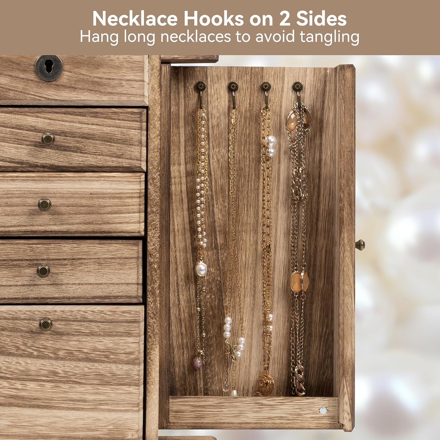 Wooden Jewellery Box Mirror - Hình 7