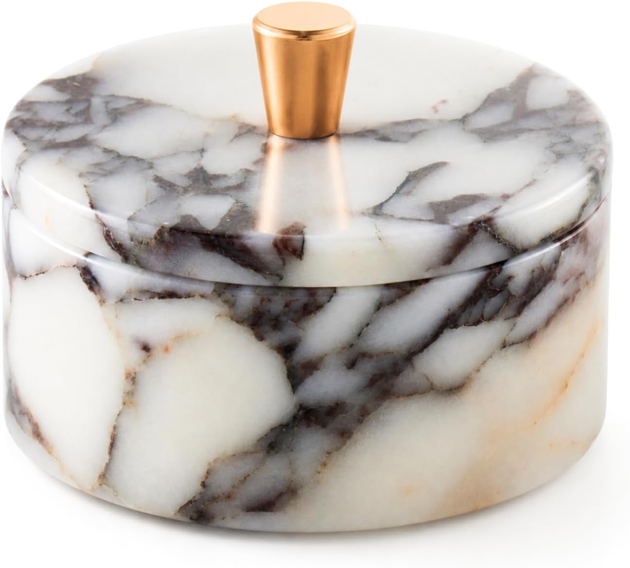 Round Marble Jewellery Storage Jar with Lid
