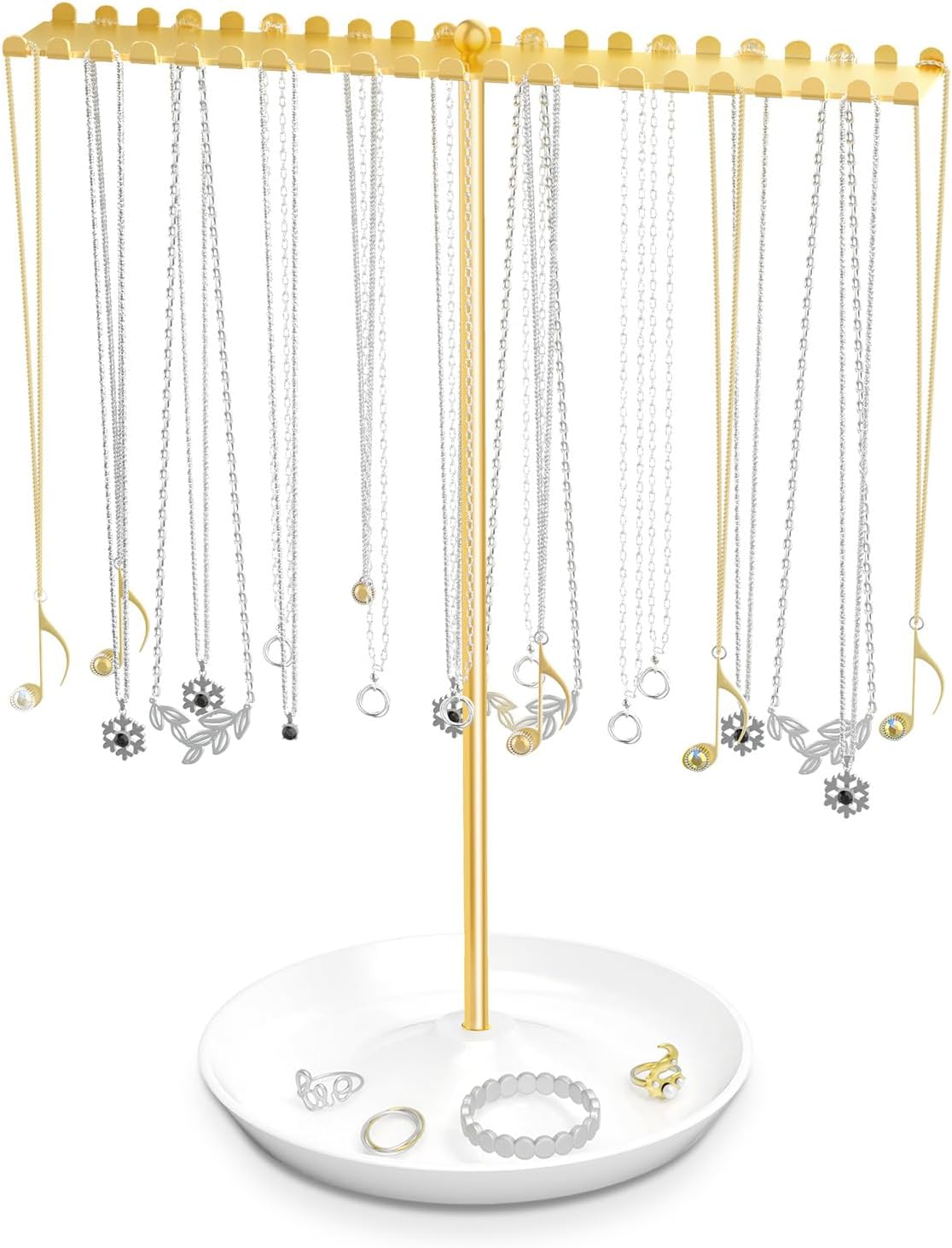 Metal Necklace Display Stand with 42 Hooks